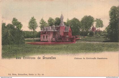 BELGIQUE - Env Bruxelles - Ganshoren - Château Rivièren - Flèche - Forêt - Colorisé - Nels - Carte postale ancienne