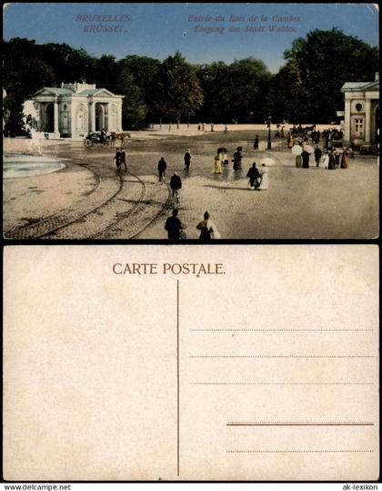 Brüssel Bruxelles Entrée du Bois de la Cambre Eingang des Stadt Waldes 1910