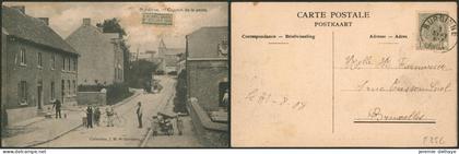 Carte postale - Burdinne chemin de la poste, animée (Collection J.M.G Burdinne), vélo.
