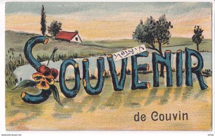 COUVIN :  souvenir  ( avec timbre )