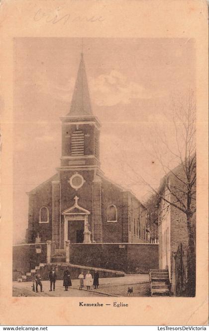 BELGIQUE - Kemexhe - Eglise St Vincent - Clocher - Croix - Place - Famille - Animé - Ob 1916 - Carte postale ancienne