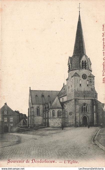 BELGIQUE - Souvenir de Denderleeuw - Eglise - religion - entrée - Edit V Cornelis - Oblit 1909 - Carte Postale Ancienne