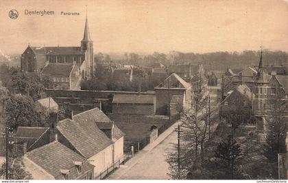 [-20%] BELGIQUE - Denterghem - Panorama - Bâtiment - Eglise - Rue - Nels - Ed Delaere - Obl étoile - Carte postale ancie
