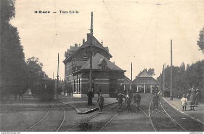 DILBEEK (Vl. Br.) - Tram Statie - Streetcar Tramway Station - Ed. De Scrijver-Plas.