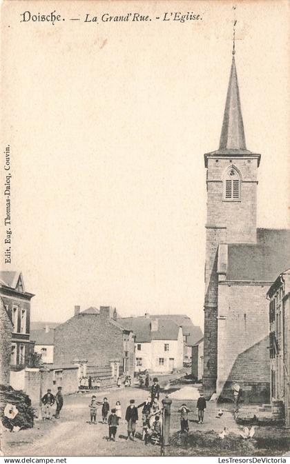 [-5%] BELGIQUE - Doische - La grandrue - Léglise - Carte postale ancienne