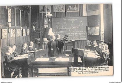 CPA Belgique Bruxelles Institut Royal des Sourdes et Muettes et des Aveugles la leçon des d'articulation