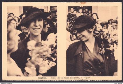 +++ CPA - ENGHIEN - EDINGEN - Visite de la Reine Elisabeth  //