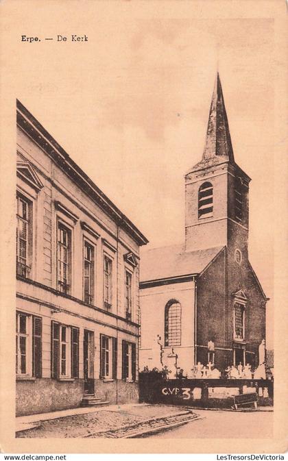 BELGIQUE - Erpe - Kerk - cour - affiche - Fr Lauwereys De met - Carte postale ancienne