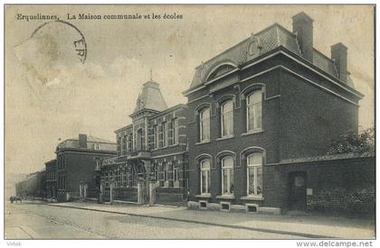 Erquelinnes :  La maison communale et les ecoles  ( 1913 )