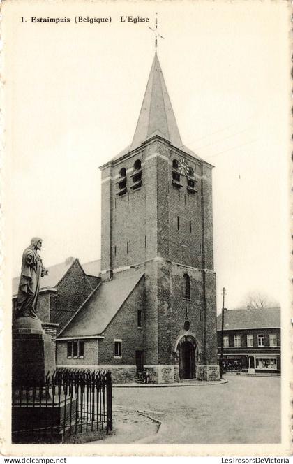 [-5%] BELGIQUE - Estaimpuis - LEglise - Maison Leseultre-Wallez - Carte postale