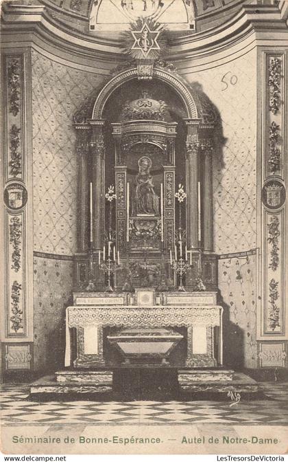 BELGIQUE - Séminaire de Bonne Espérance - autel ND - Vierge - Symboles religieux - étoile David - Carte postale ancienne