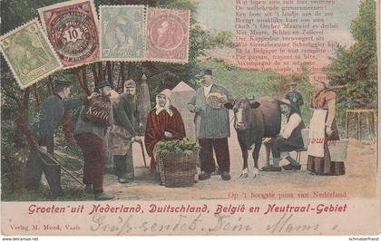 AK Vierländereck Grenze Niederlande Deutschland Belgien Neutrales Gebiet Neutral Moresnet Kelmis Verviers Eupen Malmedy