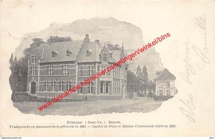 Vredegerecht en Gemeentehuis gebouwd in 1901 - Evergem