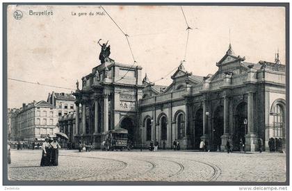 1629 - ohne Porto - alte Ansichtskarte - Bruxelles Brüssel - La Gare du Midi Station Bahnhof  gel.