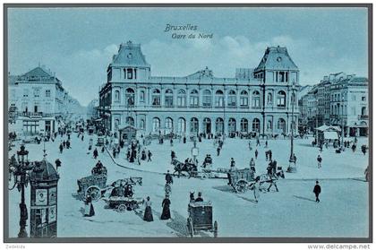 1635 - ohne Porto - alte Ansichtskarte - Bruxelles Brüssel - La Gare du Nord Station Bahnhof  n. gel. TOP