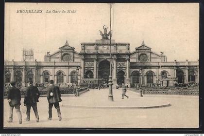 AK Brüssel / Bruxelles, La Gare du Midi, Bahnhof, Strassenbahn
