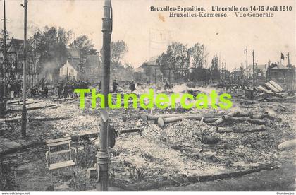 CPA BRUXELLES EXPOSITION L'INCENDIE DES 14 15 AOUT 1910 SAPEUR POMPIER BRANDWEER