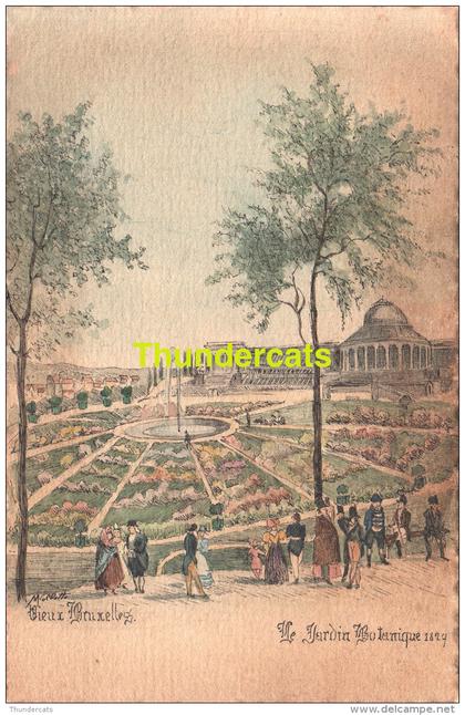 CPA ILLUSTRATEUR M. COLLETTE LE JARDIN BOTANIQUE 1829