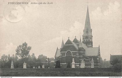BELGIQUE - Thollembeek - Achterzijde der kerk - église - religion - horloge - croix - Carte Postale Ancienne