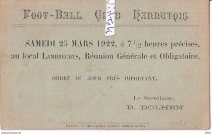 Hannut :  Foot-Ball club   1922
