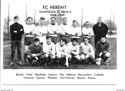 Voetbal - F.C Herent Kampioen IV Prov. E 1968-1969.