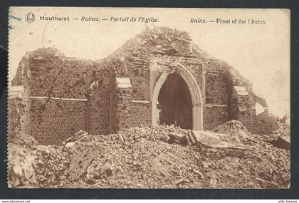 +++ CPA - HOUTHULST - Guerre - Ruines - Portail de l'Eglise    //