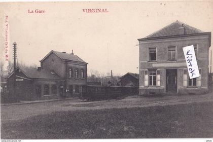 VIRGINAL-ITTRE"LA GARE AVEC TRAM A VAPEUR"EDIT.LELIEVRE-PHOTOTYPIE MARCOVICI