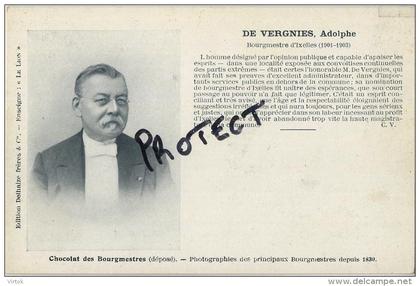 Elsene - Ixelles :  Bourgemestre - Burgemeester : edition Delhaize :  Agolphe De Vergnies