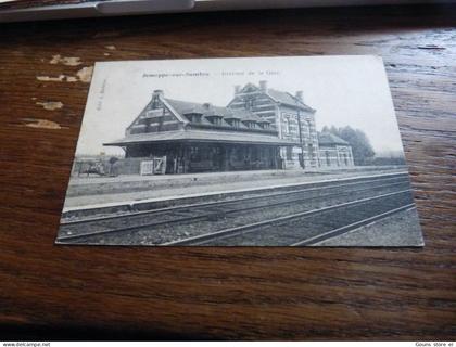 CB29-1 Cpa Jemeppe sur Sambre intérieur de la gare  voyagée 1919