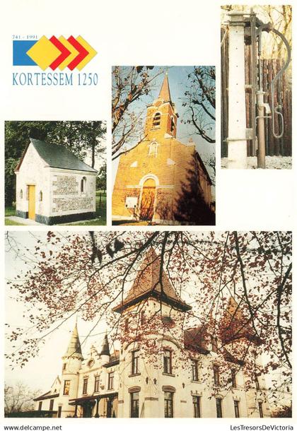 [-5%] BELGIQUE - Kortessem 1250 - St Quintinuskerk - Kasteel Hoogveld - St Annakapel - De Oude Dorpspomp - Carte Postale