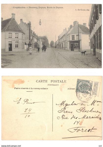 Cruyshautem  Kruishoutem   Steenweg Deynze, Route de Deynze   Uitg L De Coene