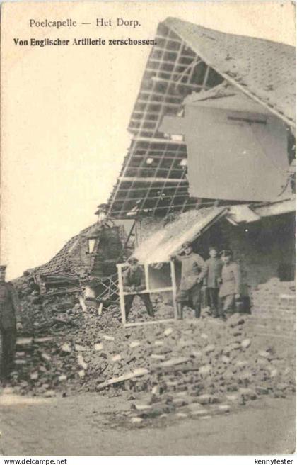 Poelcapelle von engl. Artillerie zerschossen - Feldpost