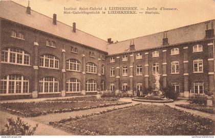 [-5%] BELGIQUE - Gesticht St Gabriel te Liedekerke - Siertuin - Institut - Jardin d honneur - statue - Carte Postale Anc