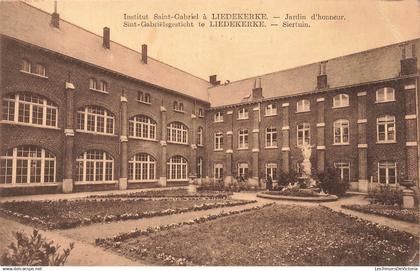 [-5%] BELGIQUE - Gesticht St Gabriel te Liedekerke - Siertuin - Institut - Jardin d honneur - statue - Carte Postale Anc