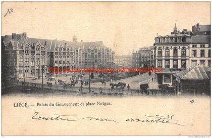 1905 Palais du Gouverneur et Place Notger - Liege