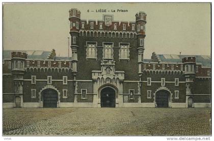 Liège : La prison ( ecrit 1910 avec timbre )