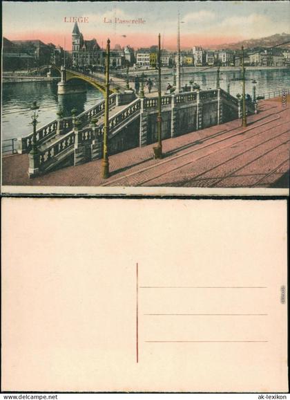 Ansichtskarte Lüttich Luik  wallonisch: Lîdje La Passerelle 1915