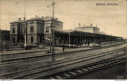 CPA Herbesthal Lontzen Wallonien Lüttich, Bahnhof