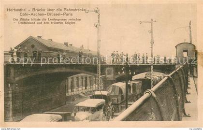 Herbesthal Wallonie Brueck ueber die Bahnstrecke Grenze zwischen Deutschland und