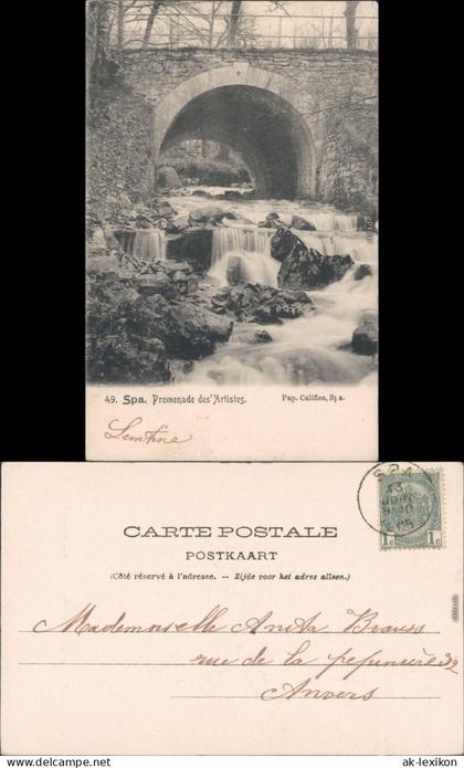Spa (Stadt) Spa (kêr) (Spå  Spâ) Promenade des Artistes - Brücke 1905