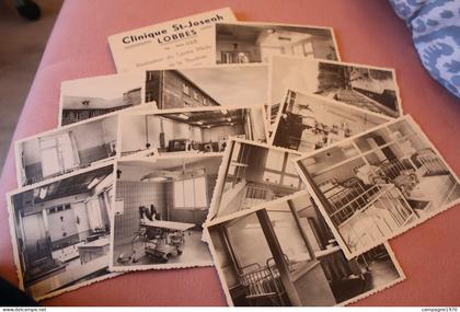 LOT 12 CPA + POCHETTE - LOBBES - CLINIQUE SAINT JOSEPH - SERIE COMPLETE