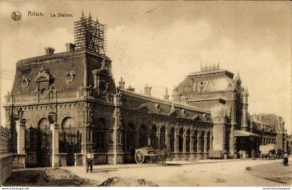 CPA Arlon Aarlen Wallonien Luxemburg, Bahnhof