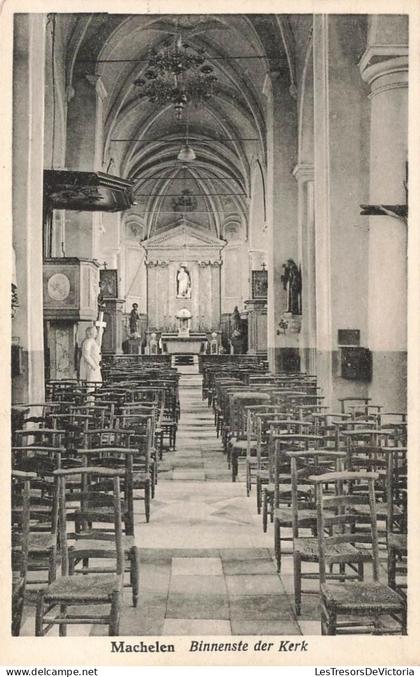 [-10%] BELGIQUE - Machelen - Binnenste der kerk - Carte postale ancienne