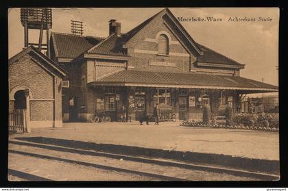 MOERBEKE WAAS  - ACHTERKANT STATIE 1933     2 SCANS