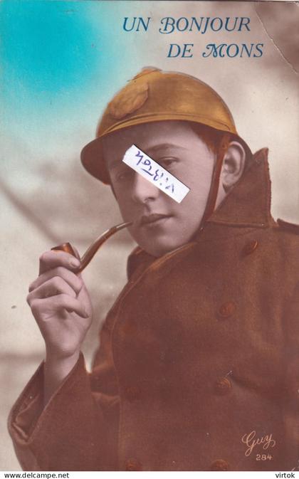 MONS :   un bonjour de mons  (  militair )