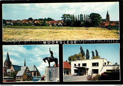 Moorslede Panorama Kerk met standbeeld van Peter Lievens Westhove
