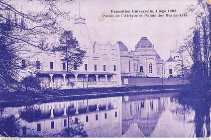 Exposition Universelle, Liége 1905 Palais de l'Afrique et Palais des Beaux-Arts.
