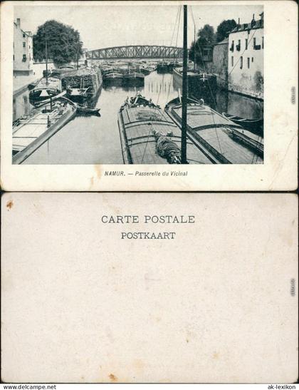 Namur Namen Nameûr Passerelle du Vincinal/Kanal mit Schleppern 1913