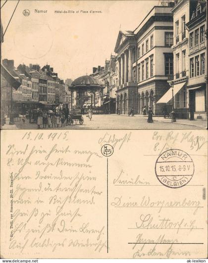 Namur Namen  wallonisch: Nameûr Geschäfte, Rathaus Place d armes 1915