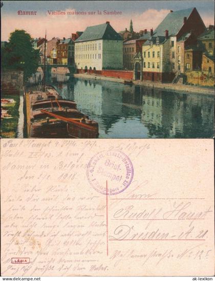 Namur Namen  wallonisch: Nameûr Vieilles maisons sur la Sambre 1915